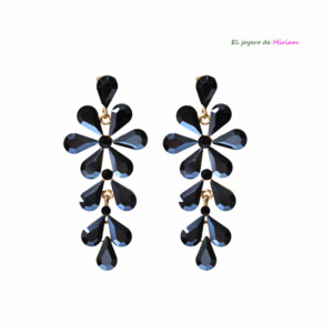 Pendientes cristal azul marino