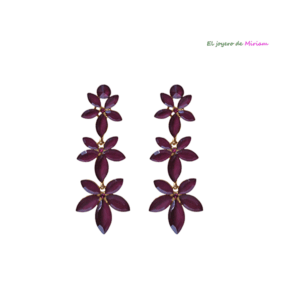 Pendientes burdeos largos