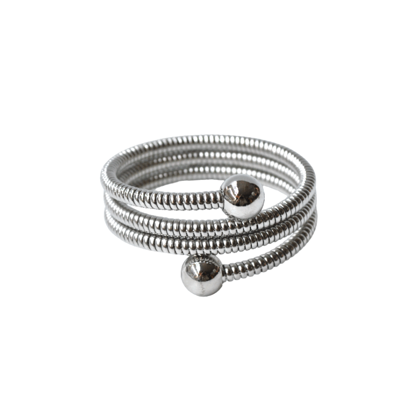 Pulsera plateada espiral