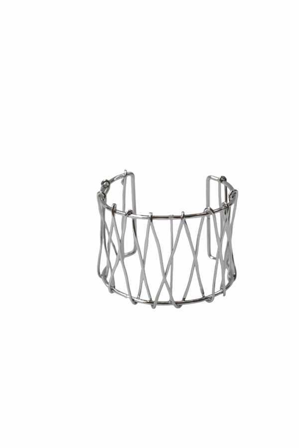 Brazalete plateado minimalista - Imagen 2