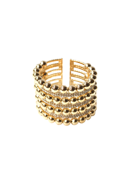 Brazalete dorado con cristales - Imagen 2