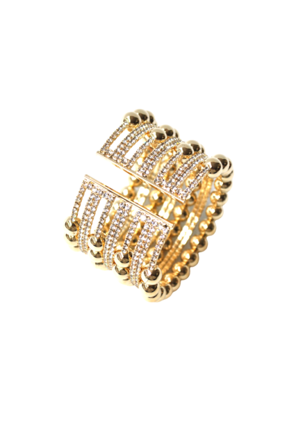 Brazalete dorado con cristales - Imagen 3