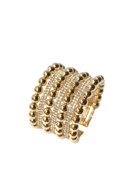 Brazalete dorado con cristales