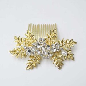 Peineta dorada mate y cristal