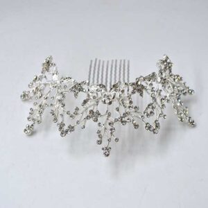 Gran peineta plateada cristales