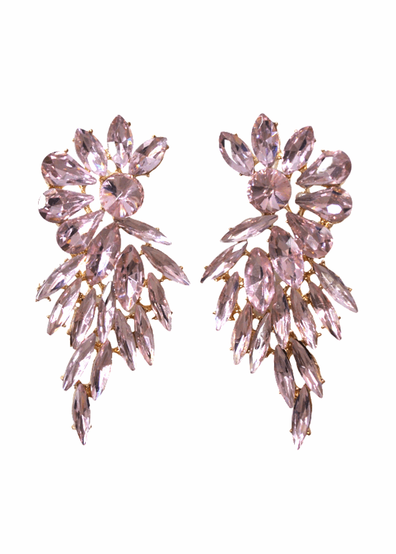 Pendientes largos rosa nude