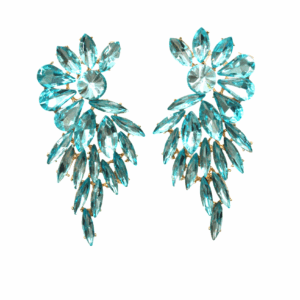 Pendientes largos aguamarina