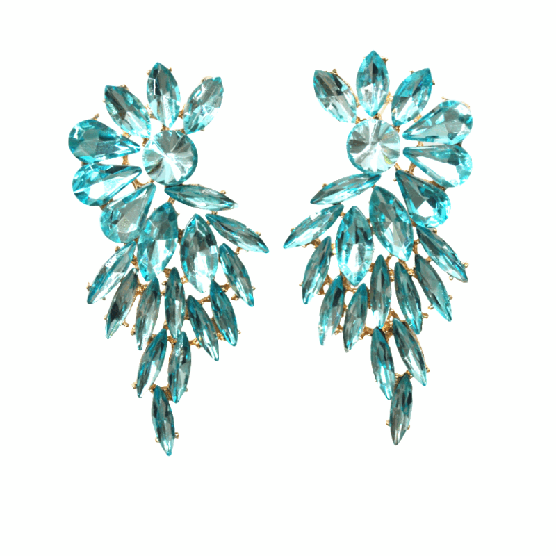 Pendientes largos aguamarina
