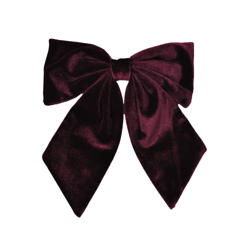 Clip o lazo pelo terciopelo granate