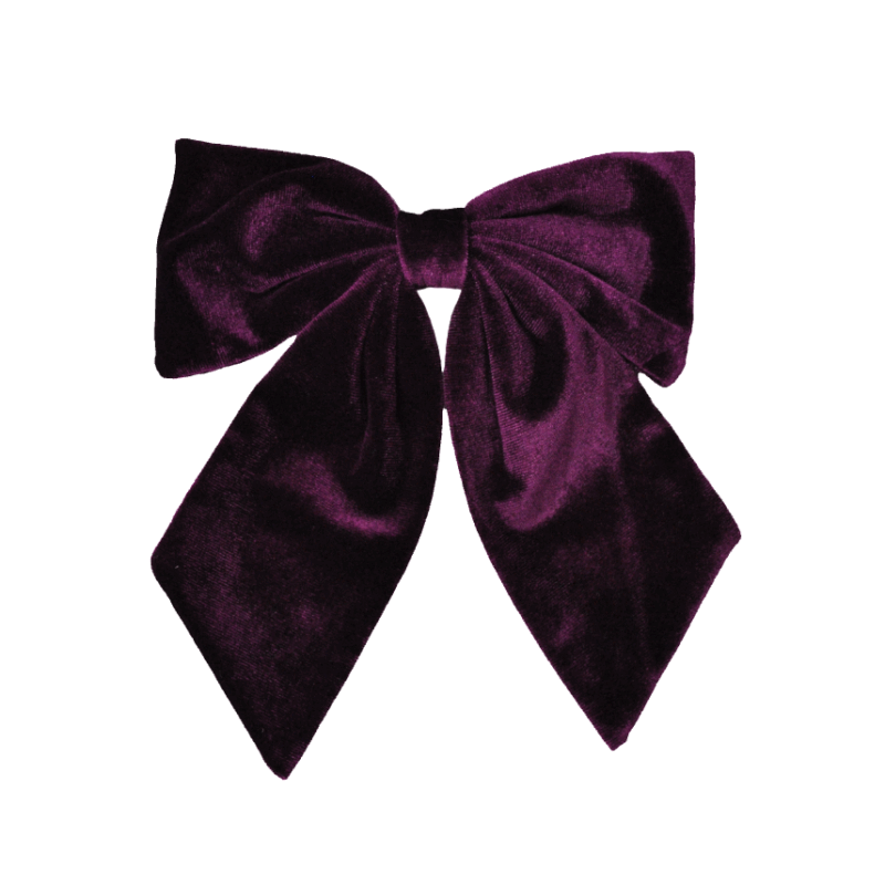 Clip o lazo pelo terciopelo berenjena