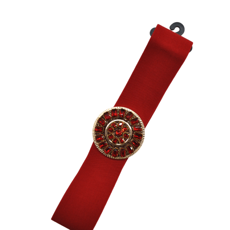 Cinturón rojo cristales