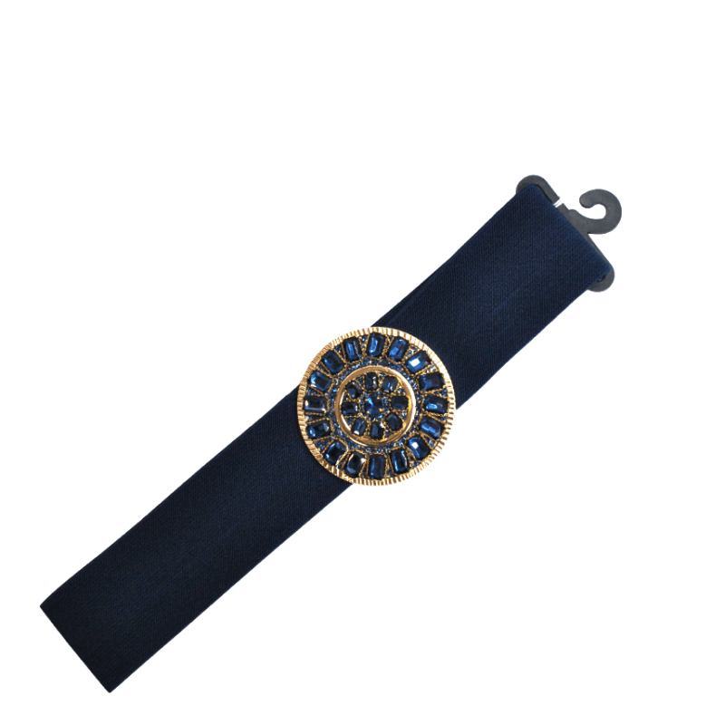Cinturón azul marino cristales