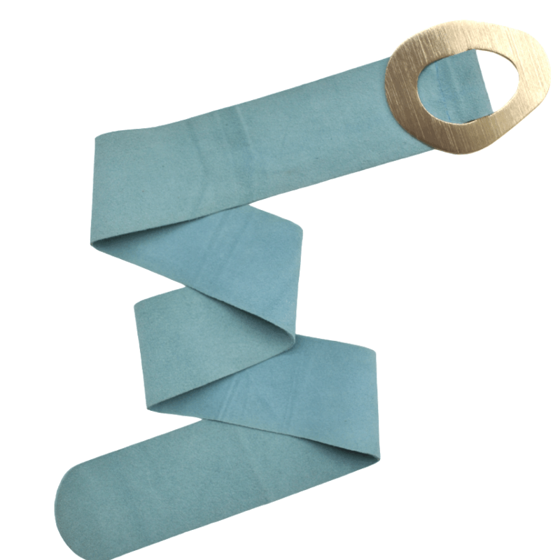 Cinturón azul cielo y oro