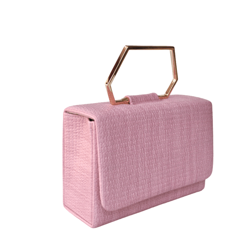 Bolsito clutch rosa asa