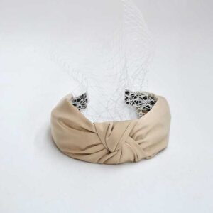 Diadema raso beige y red