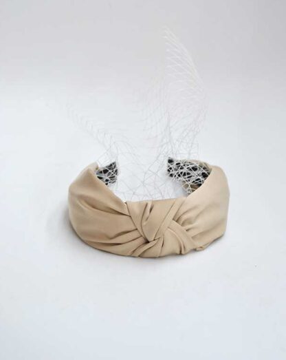 Diadema raso beige y red