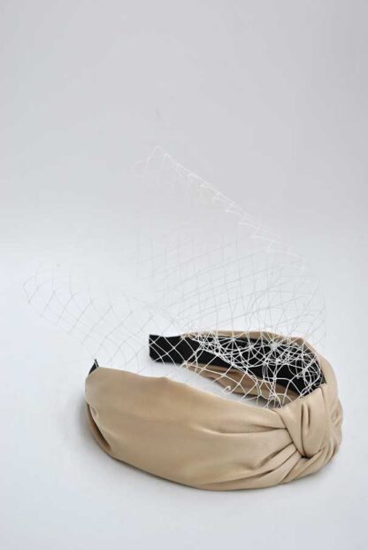 Diadema raso beige y red - Imagen 2