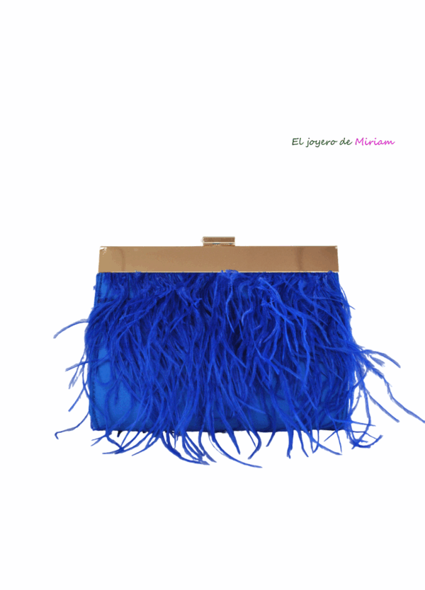 Clutch azul klein plumas