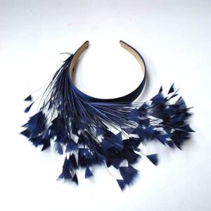 Diadema plumas azul marino