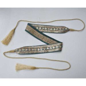 Cinturón verde botella y oro