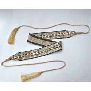 Cinturón verde kaki y oro