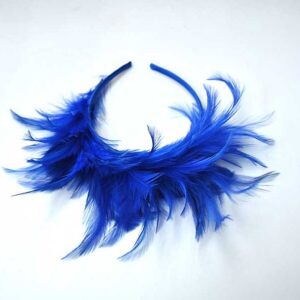 Diadema plumas azul klein
