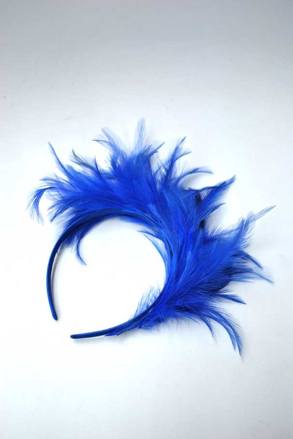 Diadema plumas azul klein - Imagen 2
