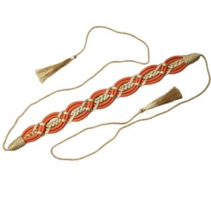 Fajín naranja y dorado