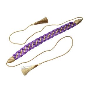 Fajín morado metalizado y oro