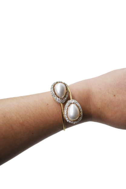 Brazalete dorado brillantes - Imagen 2