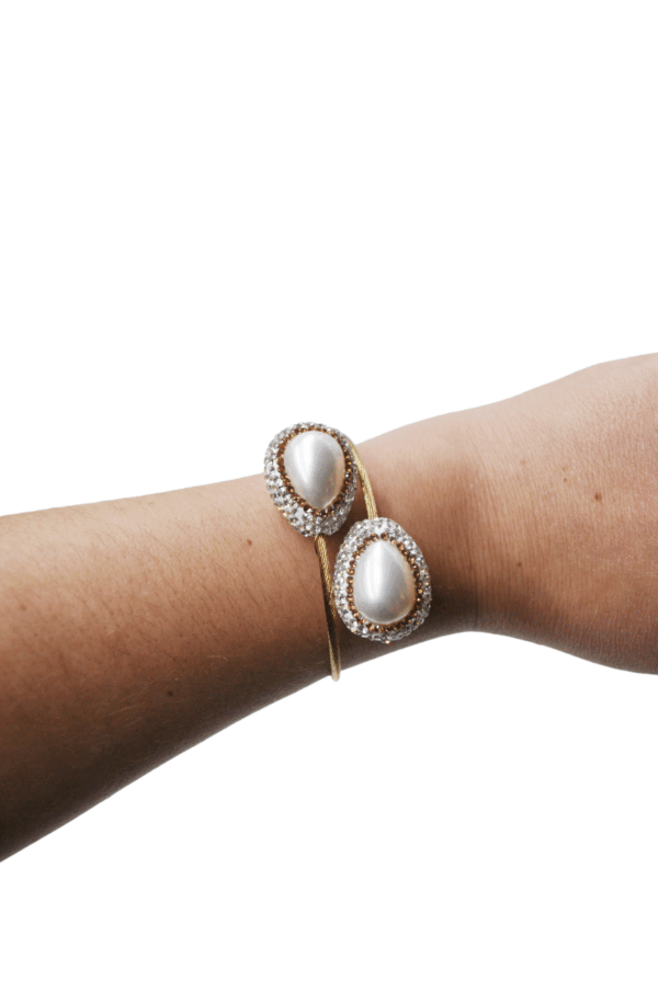 Brazalete dorado brillantes - Imagen 2