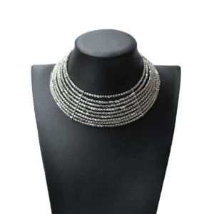 Choker plateada cuentas