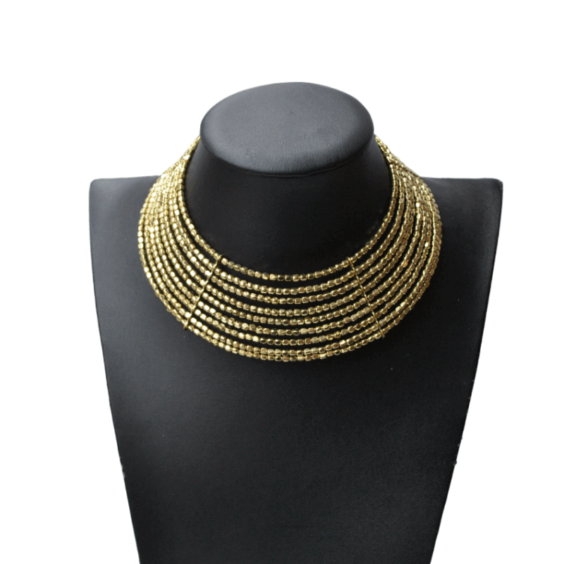 Choker dorada cuentas