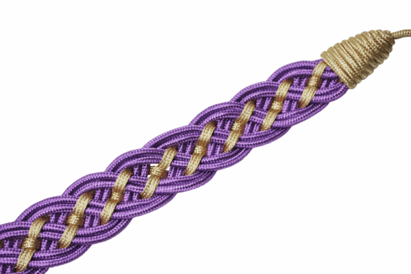 Fajín morado metalizado y oro - Imagen 3