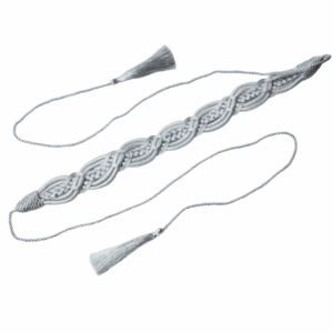 Fajín plateado trenzado