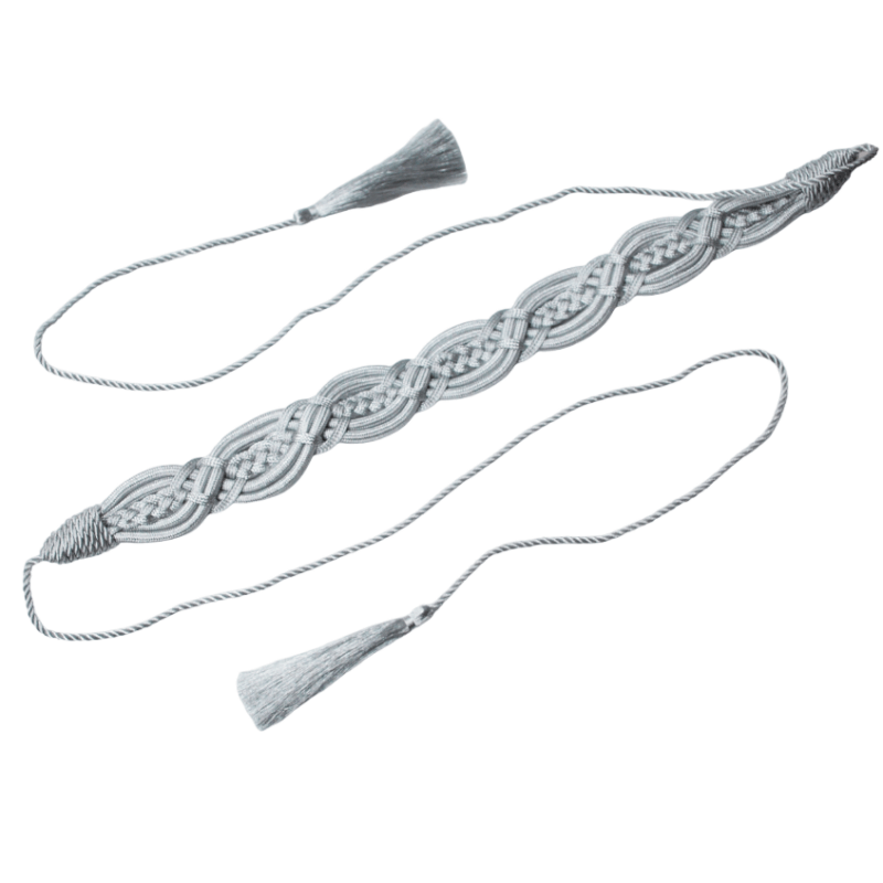 Fajín plateado trenzado