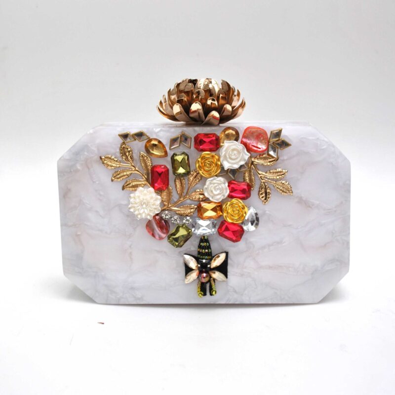 Bolso joya blanco nácar