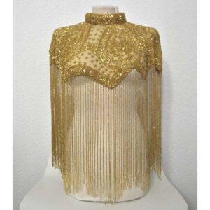 Capa de fiesta joya dorada