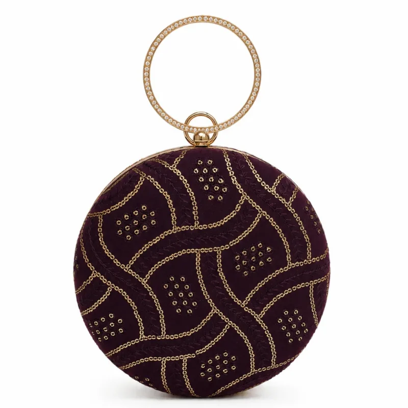 Clutch granate bordados