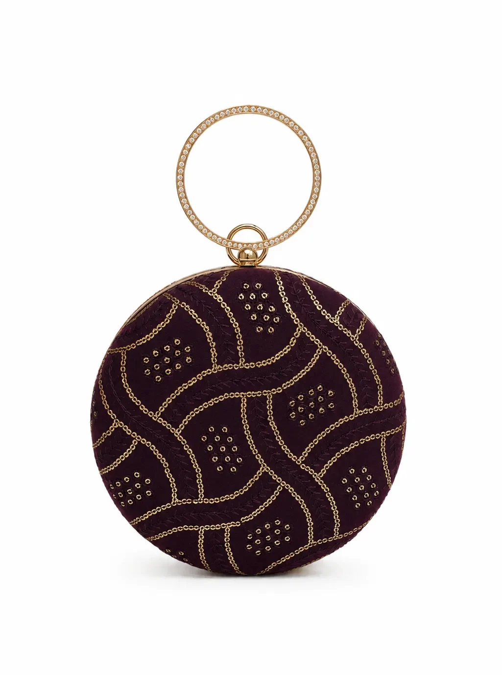 Clutch granate bordados