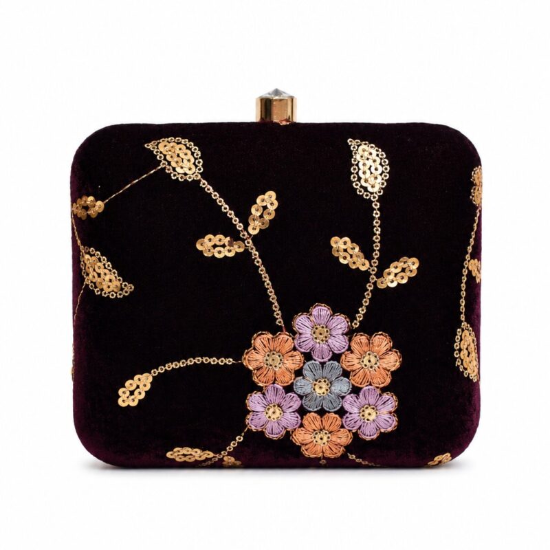 Clutch terciopelo berenjena
