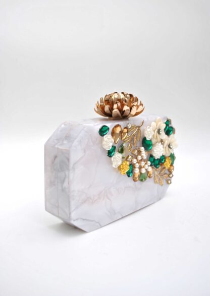 Clutch joya blanco nácar - Imagen 2
