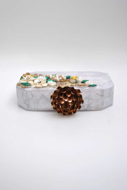 Clutch joya blanco nácar - Imagen 4