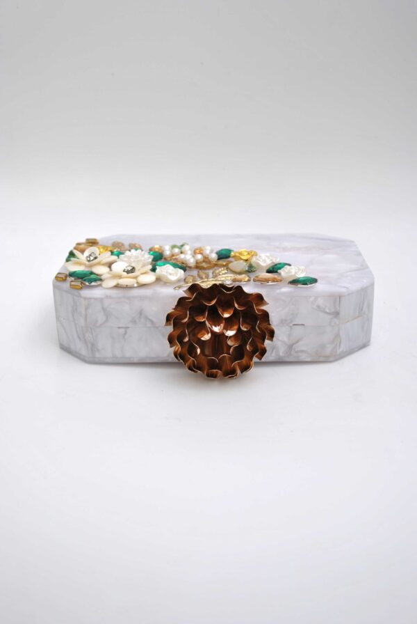 Clutch joya blanco nácar - Imagen 4