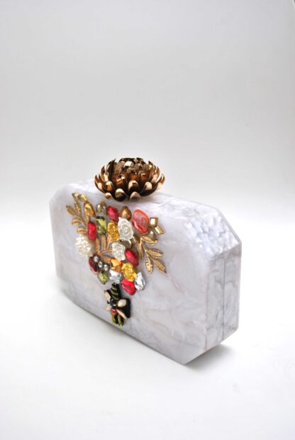 Bolso joya blanco nácar - Imagen 2