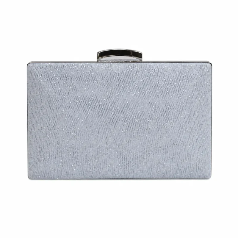 Clutch azul brillo plata
