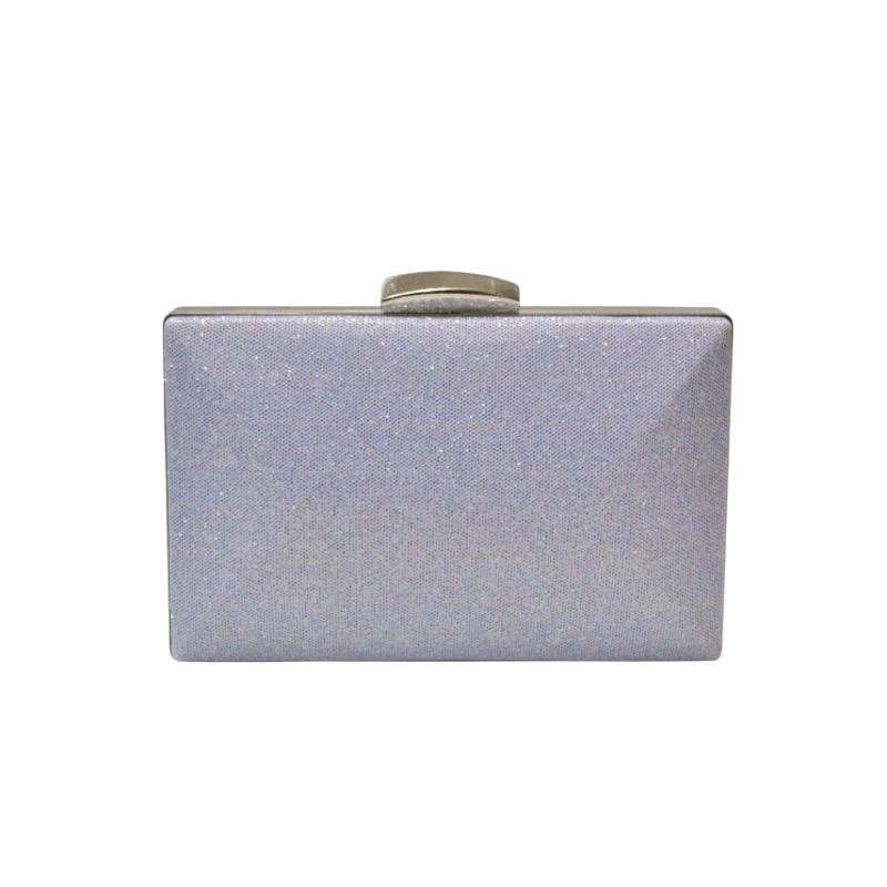 Clutch azul brillo plata