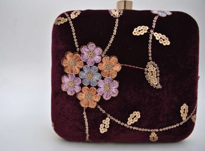 Clutch terciopelo berenjena - Imagen 2