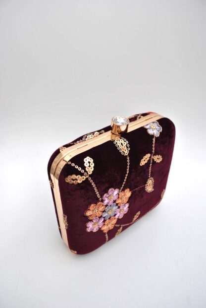 Clutch terciopelo berenjena - Imagen 3