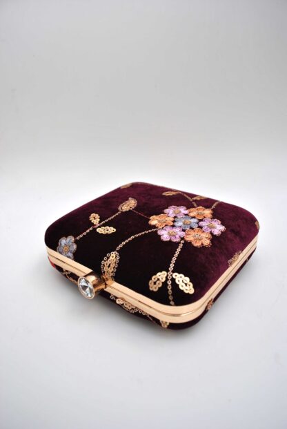 Clutch terciopelo berenjena - Imagen 4